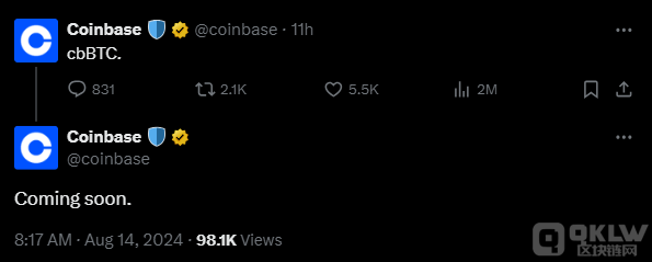 Coinbase即將推出cbBTCTokens，市場反應(yīng)熱烈圖片